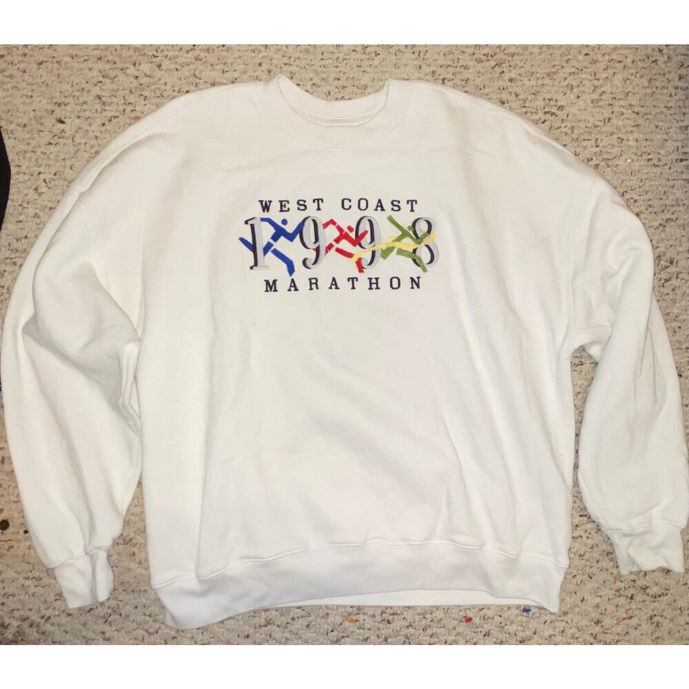Hollister Boxy West Coast Marathon Graphic Crew Sweatshirt Mens Size XL